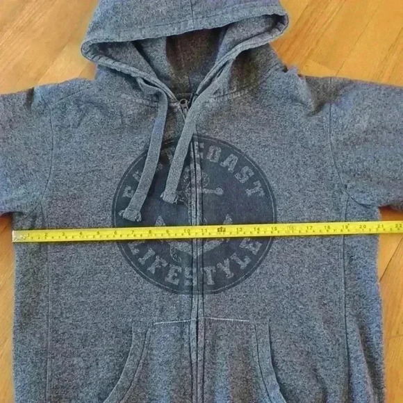 East Coast Lifestyle Women's Full Zip Hoodie Heather Grey - Picture 8 of 10